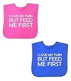 BabyPrem Baby Feeding 2個パックBibs Girls Boys Twins Feed Me最初ベルクロ US サイズ: One size カラー: ピンク