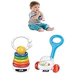 Fisher Price - Corn Popper Rattle & Rock-A-Stack Clacker Set - Inspired by the iconic Fisher-Price C