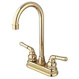 Kingston Brass KB492 Two Handle 4 in. Centerset High-Arch Bar Faucet