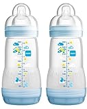 MAM Anti-Colic Bottle, Blue, 9 Ounce, 2-Count by MAM [並行輸入品]