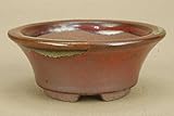 いよじ園 【盆栽鉢】 小石原焼/陣笠丸鉢（辰砂釉）【大きめのミニ鉢】 【口径：9cm 高：3.7cm】
