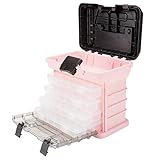 Stalwart 75-STO3183 Parts & Crafts Rack Style Tool Box with 4 Organizers, Pink [並行輸入品]