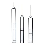 SunniMix 素晴らしい　デザイン　透明　ガラス　花瓶　錬鉄　試験管型　吊り　装飾工芸品　3個　　