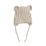 Cutelove　ベビー用帽子　ニット　クマ　秋冬　スカーフ付き　寒さ対策　冷房　可愛い　衣装　赤ちゃん　新生児　出産祝い　百日記念　5色