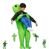 REKUCCI 宇宙人 着ぐるみ コスプレ ハロウィン コスチューム 大人 子供 膨張式 クリスマス 誕生日 文化祭 イベント (子供：120cm-140cm)
