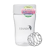 ELANDA プロテインシェイカー 350ml 【ボール付き】BPAフリー 漏れにくい 小さめ コンパクト 白 ホワイト