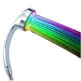 虹色 の 水 が 出る！ LED レインボー 簡易 シャワー ヘッド 電源 不要 水量 変化 タイプ (7色)