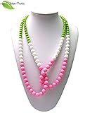 Silicone Teething Necklace - by Modern Ohana - BPA Free, Silicone Jewelry for Mom and Baby (Double S