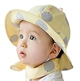赤ちゃん 帽子 つば付き コットン 日差し (黄)