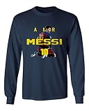 海軍リオネル・メッシFCバルセロナエアサッカーメンズ長袖Tシャツ
