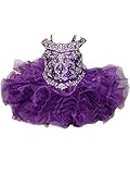Hsdjベビー女の子カップケーキPageantドレスキャップスリーブビーズ付きパーティーガウン US サイズ: 3 カラー: パープル