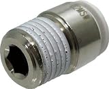 チヨダ ファイブ六角穴付メイルコネクタ W(白)10ｍｍ・R1/4 F1002MSW