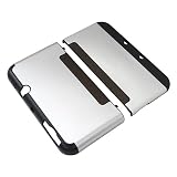 ニンテンドー3DS XL LL 2015用シルバー保護ケース プラスチック+アルミニウム フルボディ保護ハードシェルスキンケースカバー