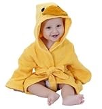 [cross] ベビータオル ベビー バスローブ タオル ポンチョ 男女兼用 防寒 風呂上がり アニマル 海 プール 出産祝い 贈り物 プレゼント ギフト おくるみ マント 保温 防寒 タオル地 黄 