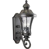 Progress Lighting P5835-77 2-Light Wall Lantern with Water Glass Panels, Forged Bronze by Progress L