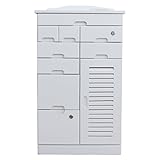 ファックス台 電話台 FAX台 完成品 鍵付き 幅48cm TEL台 引出しいっぱい 桐 ホワイト チェスト モデム収納 配線収納 プリンター台 ルーター収納　SA786-WH