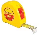 Starrett KTS34-5M-N ABS Plastic Case Yellow Measuring Pocket Tape, Metric Graduation Style, 5m Lengt