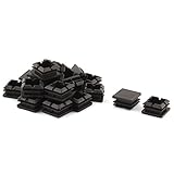 uxcell 足キャップ 椅子キャップ 床脚カバー 家 オフィス テーブル 椅子 脚 チューブインサート プラスチック 四角形 ブラック 25 x 25mm 20個入り