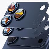 Jurqqer いfor iphone 17 Pro カメラ保護 「2枚セット」全面保護 9Hサファイアガラス＆航空用アルミ合金製 防指紋 高透過率防傷 耐衝撃 露出オーバー防止 -for iPhone 17 Pro専用 ダークブルー