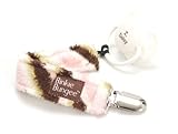 Z. Daisy Binkie Bungee Pacifier Clip - 10 Colors! (Pink & Brown Stripe) Works with Soothies! by Z. D