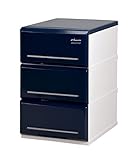 アルモアール 収納ボックス 3段 木製天板 W35×D45×H56.8cm ダークブルー A350-3DB