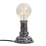 Ywyun ロフトエジソンインダストリアル風パーソナライズされた水管テーブルランプ、LED調節可能な省エネのベッドサイドランプ、レトロレジンカフェ装飾テーブルランプ ( Color : Silver 