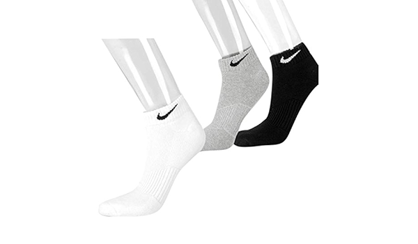 Amazon Co Jp ナイキ 靴下 3足組 白 黒 グレー コットン クッション ローカット ソックス Sx4701 25 27cm 服 ファッション小物