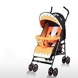 ベビーカー、折り畳み四輪車、座席、リクライニング、高炭素鋼ボディ、スーパーショックアブソーバ ( Color : Yellow )