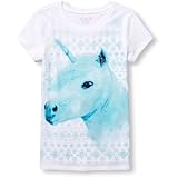 ザ・チルドレンズプレイス THE CHILDREN'S PLACE/ ショートスリーブグリッターユニコーングラフィックティ ホワイト トップス半袖Tシャツ 14歳【並行輸入】