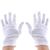 uxcell 作業手袋 静電防止手袋 2双 ホワイト テリレン コットンブレンド 23x14.5cm XXS