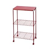 ルミナス パンチングシェルフラック ポール径19mm フリーラック レッド 3段 幅59.5×奥行34.5×高さ94cm PS6090-3RE