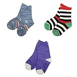 【SiShuNon/SKAPE】3足セットソックス エスケープ3足セット サメ シャーク ボーダー 無地 ソックス 19-21 300