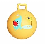 1pc (イエロー)インフレータブルバウンドボールスポーツトイカラフルカートゥーン動物教育玩具ボール赤ちゃんボールトイ