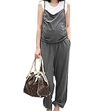 (マーシェル) Marshel おしゃれ マタニティ オールインワン オーバーオール サロペット かわいい カジュアル マタニティー服 楽ちん グレー フリーサイズ