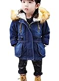 (チェリーレッド)CherryRed ベビー服 女の子 Gジャン 子供 裏ボア デニム ジャケット フード付き アウター 120
