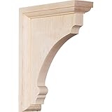Ekena Millwork BKTW02X06X08TMAL 2 1/2"W x 6"D x 8"H Medium Thompson Wood Bracket, Alder [並行輸入品]