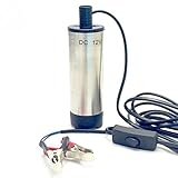 12V 小型 軽量 水中ポンプ ステンレス オイルポンプ (ショート)