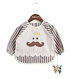 (ラボーグ)La Vogue ベビー キッズ 食事 エプロン 長袖 スモック 赤ちゃん よだれかけ ビブ スタイ 男の子 女の子 幼稚園 入園 洗い替え 可愛い コーヒー色 110