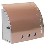 シンプル ナチュラル郵便受けポスト ラッセル鍵付 ブラウン 鍵付 /左開き