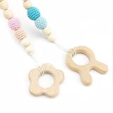 Mamimami Home おしゃぶりクリップ ベビー おもちゃホルダー 噛がため 木製動物 2個/ゼント「BPAフリー」[FDA認可済]