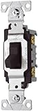 Eaton CS120BK 20-Amp 120/277-volt Commercial Grade Single Pole Compact Toggle Switch with Side Wirin