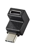 エレコム Type-C アダプタ L字 縦向き USB-C to C 変換コネクタ USB3.2(Gen2) 10Gbps 60w ブラック AD-CFCML02BK