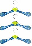 【ノーブランド品】子供服ハンガー ブルー×カエル 子供服が伸びないミニサイズ 3本セット