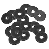 PATIKIL M5 ゴム製平ワッシャー 16個パック 5mm 内径 18mm 外径 2mm 厚シーリングスペーサーガスケットリング 蛇口パイプ水ホースファスナーボルト用 黒