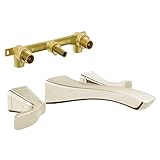 デルタkl3552-r-pn Tesla 2-handle wall-mount洗面所蛇口キット、ポリッシュニッケル