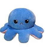 特大、巨大タコぬいぐるみ、大きなタコぬいぐるみ、アナログタコぬいぐるみ、タコ ぬいぐるみ 巨大 リバーシブル表情変化、タコぬいぐるみ両面 (30cm,D)