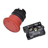 Viviseason(ビビシーズン) 緊急停止 ボタンスイッチXB2-ES542プッシュボタンスイッチ 数値制御 NC プラスチック 自動ロック 赤黒い色 高品質 電流5 A