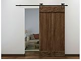 6 ftダークコーヒーアンティークアメリカンスタイルバーン木製スライドドアハードウェアセット新しい
