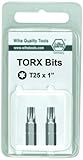 Wiha 71549 25mm T4 Torx Insert Bit, 2-Pack by Wiha