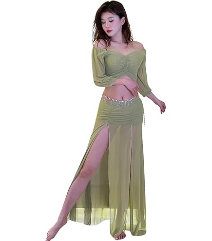 Amazon.co.jp: RIKOUZY Belly Dance Set Outfit, 2 Piece Setup, 3